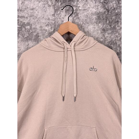 ALO Accolade Hoodie XXS Unisex Boxy Oversized Pullover Sweatshirt In Bone - Picture 2 of 6